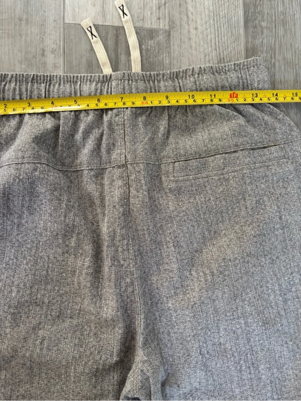 Men's Gray Drawstring Casual Linen Pants
